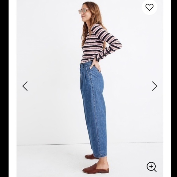 Madewell pleated wide leg jeans. K4982 - Picture 2 of 11